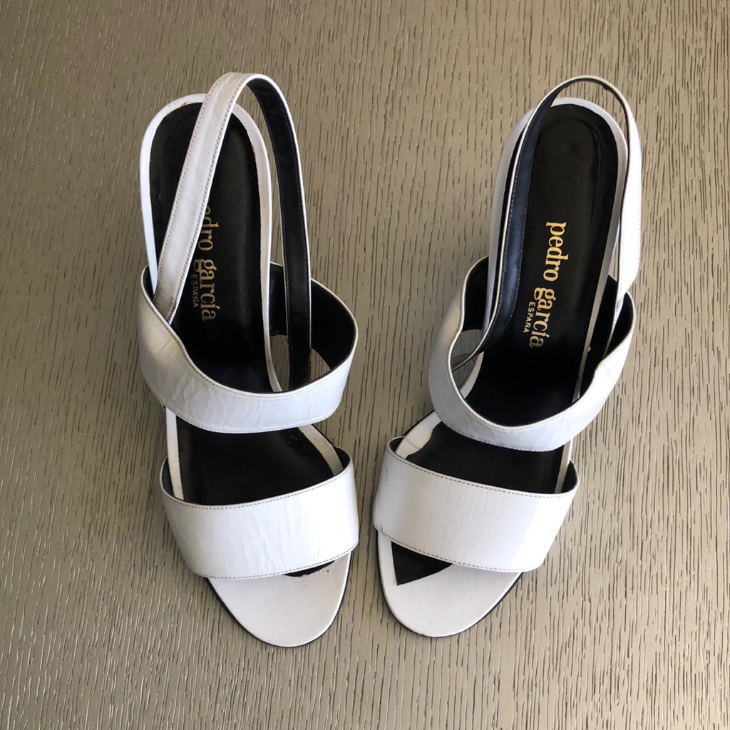 Pedro Garcia White Women's Slingback Sandals Size 6.5